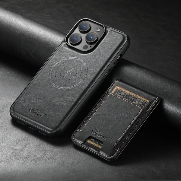 Keinonahkainen kuori MagSafe-korttipidikkeellä iPhone 16 Pro:ll