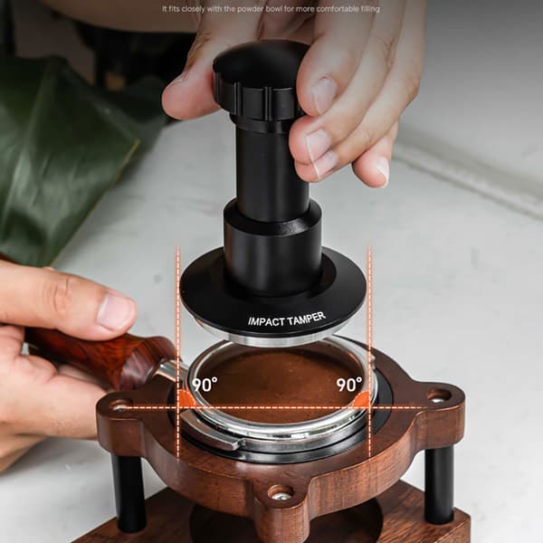 Tamper med justerbart tryk, 53 mm / justerbar espressotamper, 5