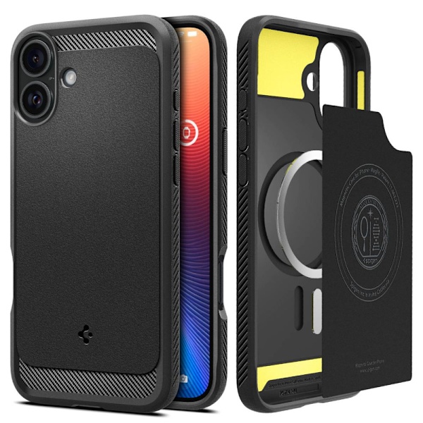 Spigen Rugged Armor Magsafe Case till iPhone 16 Plus - Svart