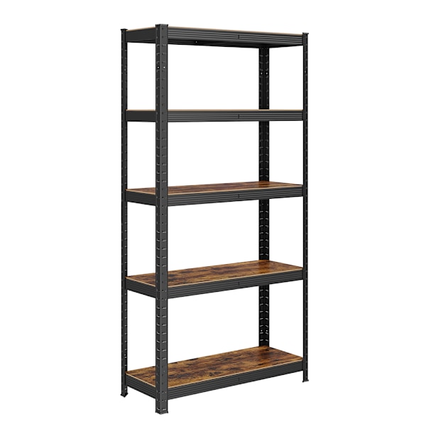Opbevaringshylde i metal med 5 justerbare hylder - 150 x 75 x 3