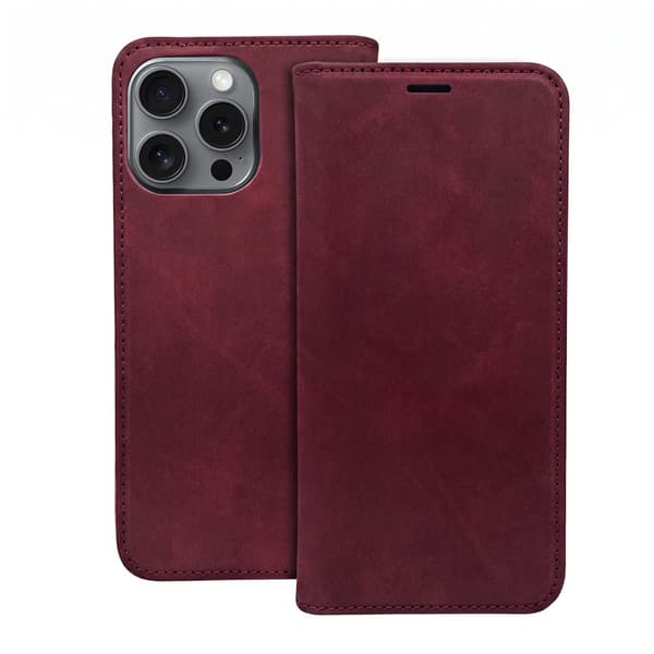 Fodral i konstläder till iPhone 17 Pro / iPhone 18 Pro - Rödbru