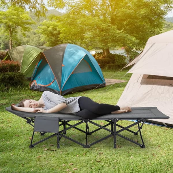 Foldbar campingseng med bæretaske – ca. 188 cm