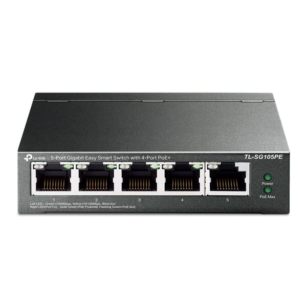 TP-LINK TL-SG105PE 5-portars Gigabit Easy Smart PoE+-switch 65 W