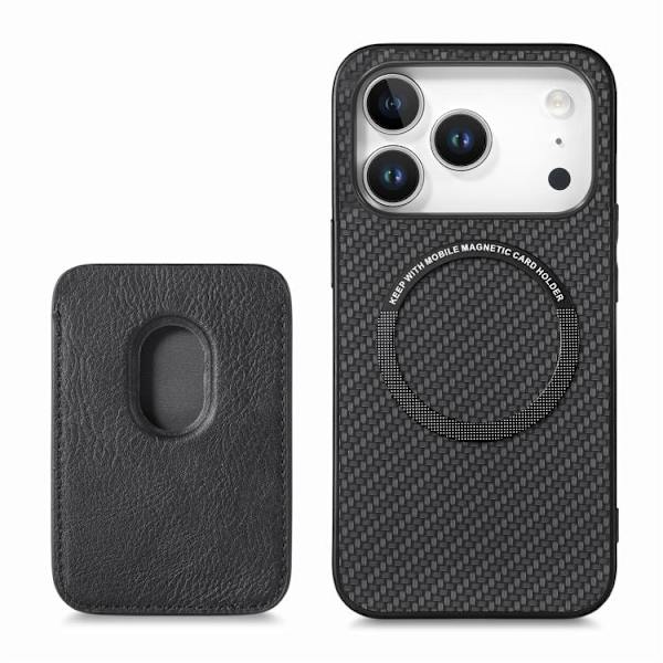 Bagcover med magnetisk kortholder til iPhone 17 Pro Max - Sort