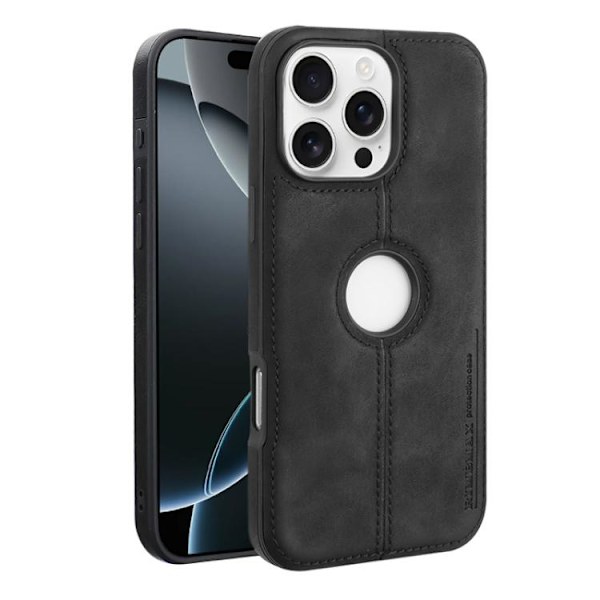 Kunstlæderskal til iPhone 16 Pro - Sort