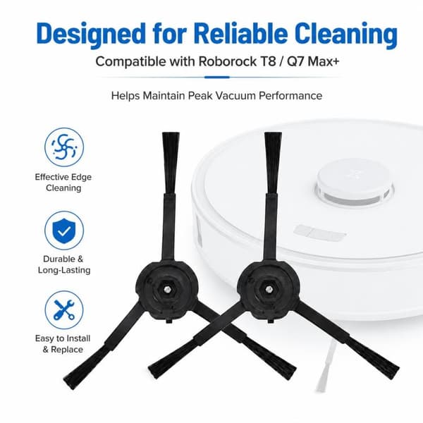 Sivuharjat, 2 kpl, Roborock Q7 Max+/T8 Plus -robottipölynimurii