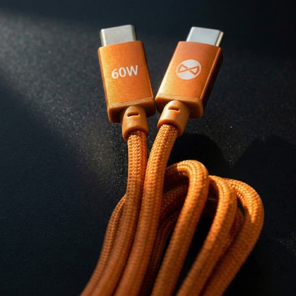 Forever Vibe USB-C-kaapeli 1 m 60 W – oranssi / Pikalatauskaape