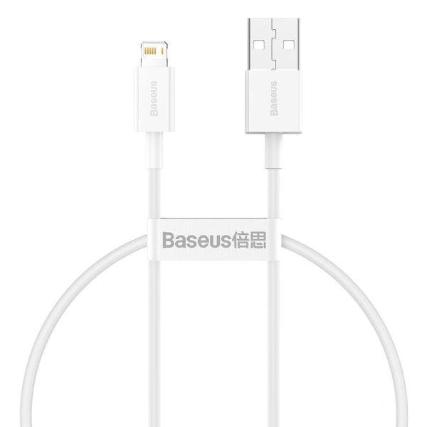 Baseus Superior USB-kaapeli - USB-Lightning 2.4A 25cm - valkoin