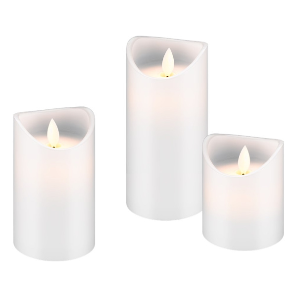 LED-vaxljus 3-pack med timerfunktion och naturtrogen fladdrande