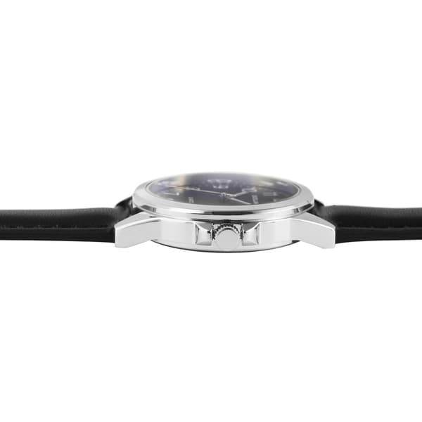 Excellanc miesten rannekello 38 mm – musta/hopea, tekonahkarann