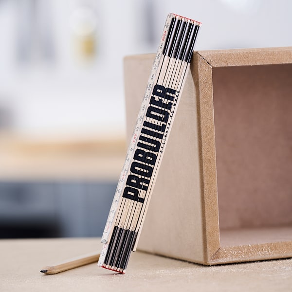 ProBuilder måttstock i trä för noggrann mätning - 2 meter