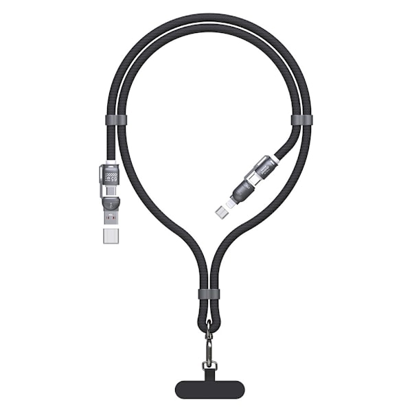 Dudao 4in1 USB-kaapeli ja kaulanauha USB, USB-C ja Lightning PD