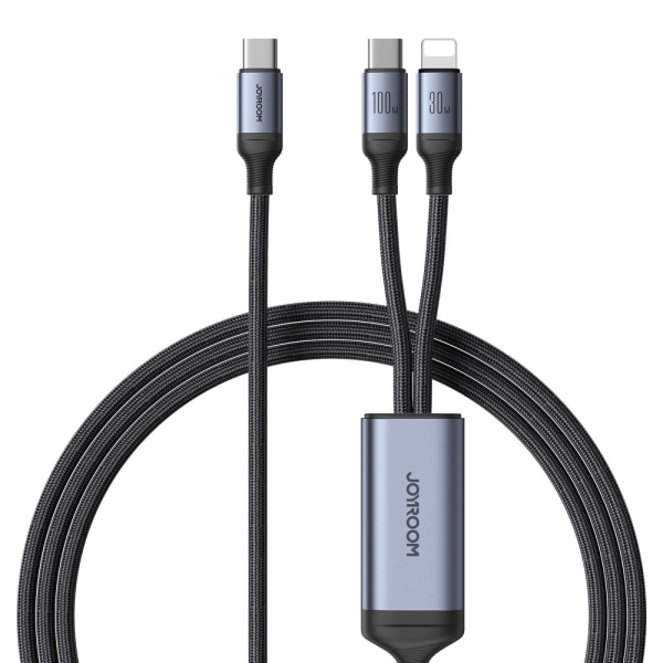 Joyroom 2i1 USB-Kabel USB-C till USB-C & Lightning 100W 1,5m -