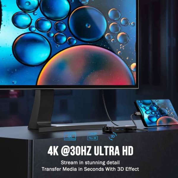 Lemorele TC24L 5-i-1 USB-C-dockningsstation / USB-C-hubb med 4K