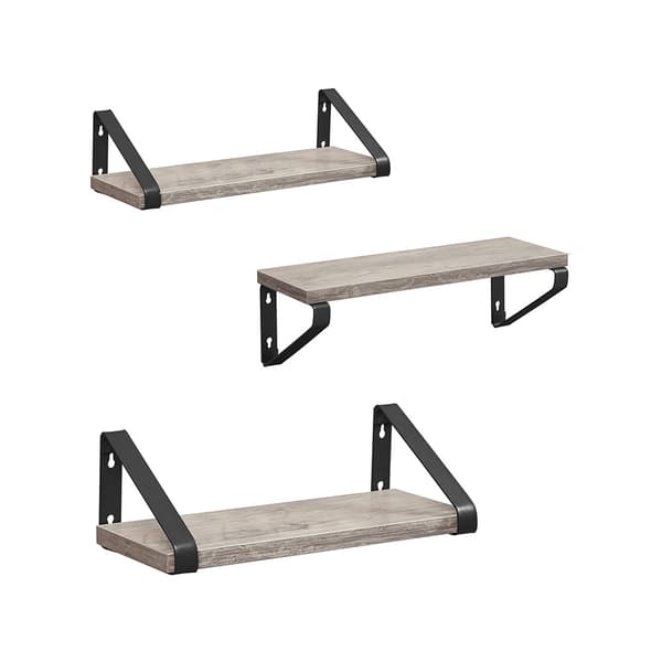 Käännettävä seinähylly 40cm 3-pack Harmaa/Musta