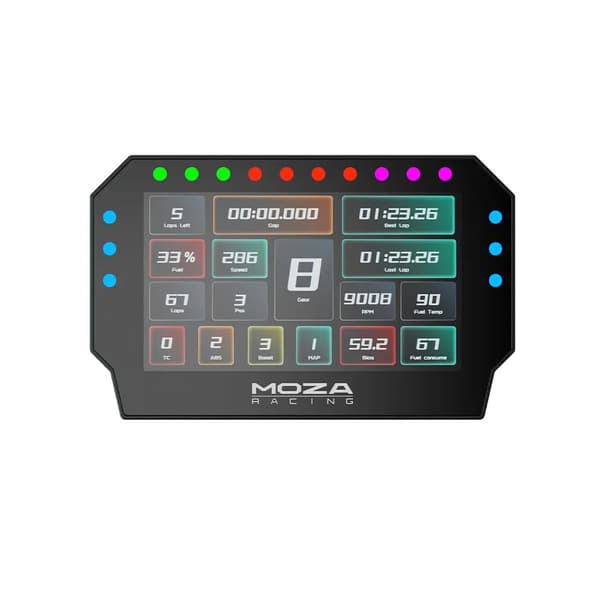 Moza CM2 Racing Dash -kojelauta, jossa on 5-tuumainen kosketusn