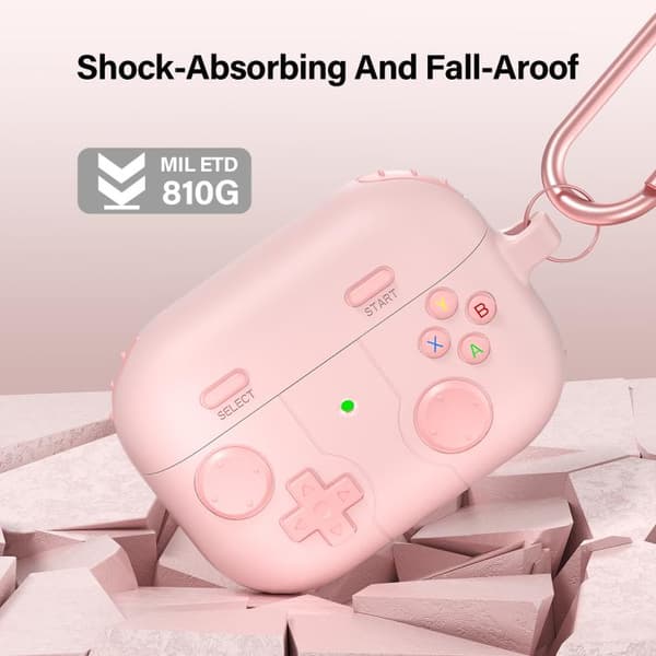 Silikonecover i spilcontroller-design til AirPods Pro – Pink