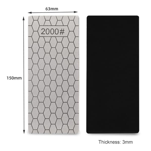 Diamantbrynstål 2000# / diamantbrynsten 150 x 63 mm / slipsten