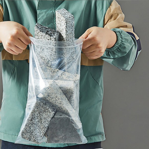 Megastora förslutningsbara zip-påsar i PE-plast 60x40cm - 100-p
