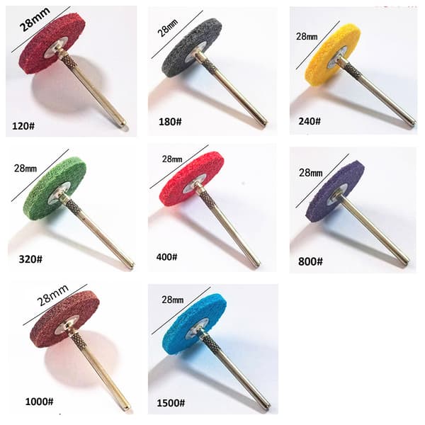 Nylon-slibebørster 24 stk. med 3 mm skaft