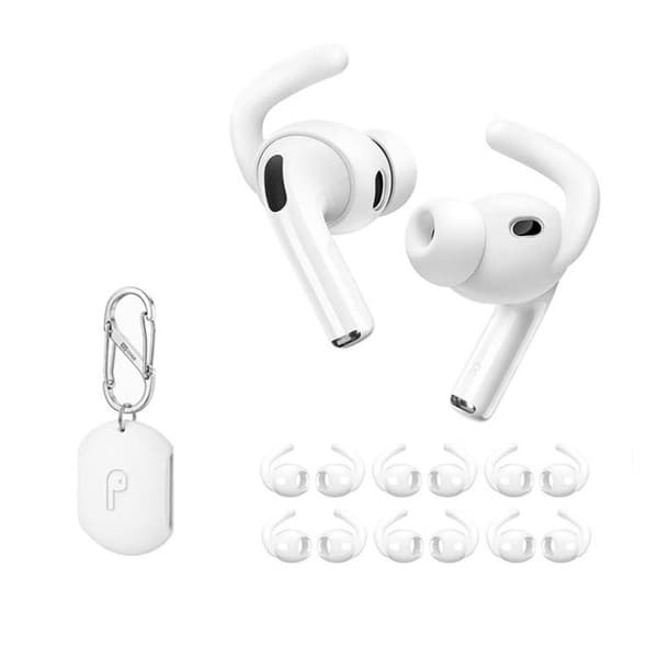 Silikoniset urheilusuojat, 6 paria, säilytyslaatikolla, AirPods