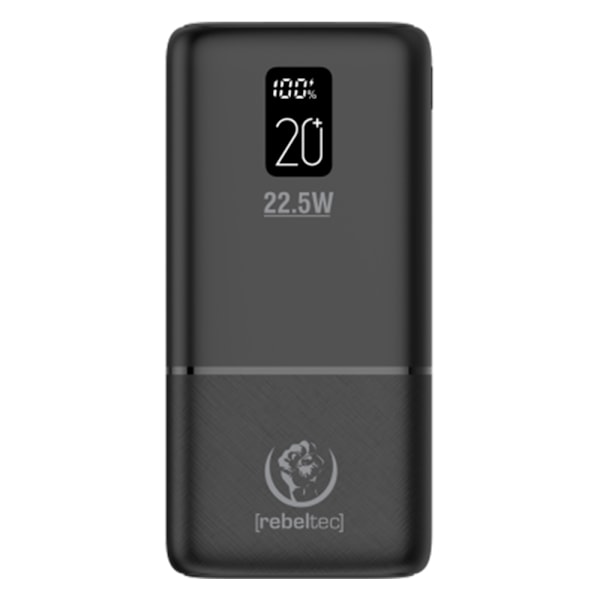 Rebeltec P20 Powerbank 22,5W 20000mAh - Sort