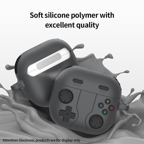 Silikonfodral i spelkontroll-design till AirPods 4 - Grå