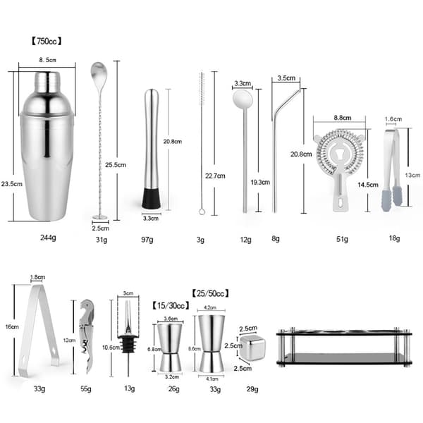 Cocktail Shaker Set 23 delar 750ml