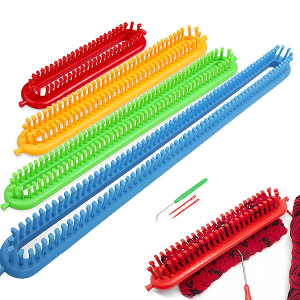 Väv och flätningskit med 4 olika längder och DIY virknål - Gles