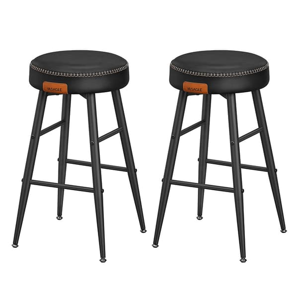 Barpallar med konstlädersits 2-pack Svart