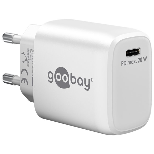 Goobay USB-C Laturi GaN PD 20W - Valkoinen