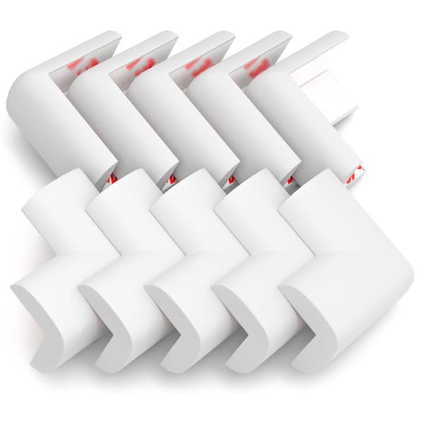 Hörnskydd vit 10-pack / möbelhörnskydd för barnsäkerhet / själv