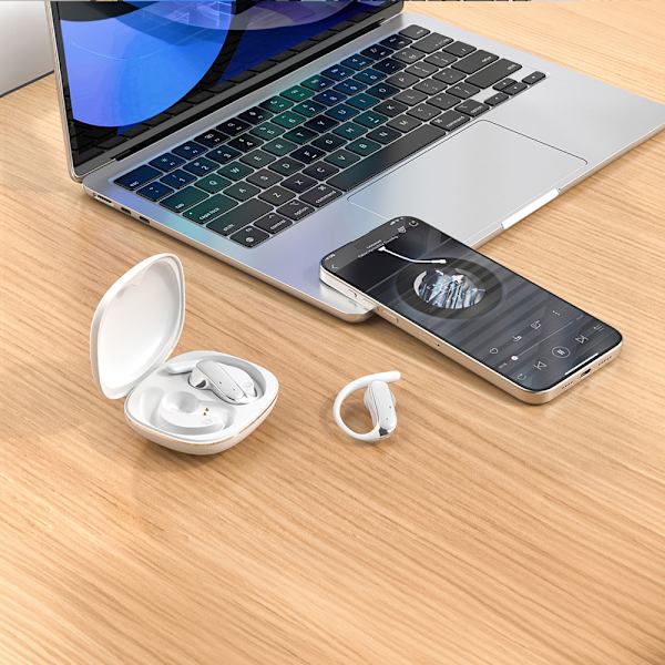 Dudao Bluetooth 5.3 Headset med ørekroge - Hvid