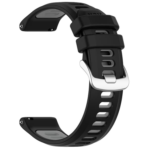 Silikonearmbånd til Garmin Forerunner 170 (22 mm) – Svart/Grå /