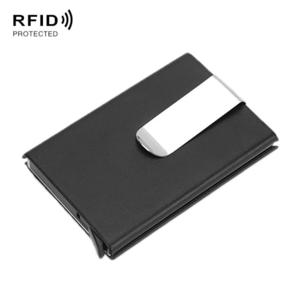 Kreditkortsetui i kunstlæder med RFID-beskyttelse - Sort