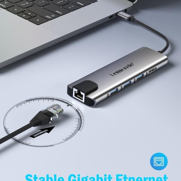 Lemorele TC39 9-i-1 USB-C-dockningsstation / USB-C-hubb med 4K