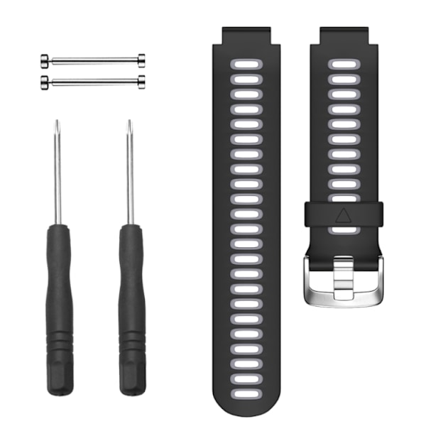 Silikoniranneke Garmin Forerunner 735XT - musta/ harmaa