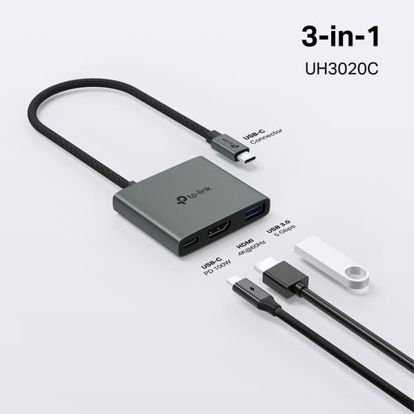TP-Link UH3020C USB-C Hub med HDMI 4K og USB 3.2 Gen 1