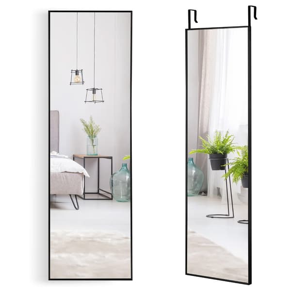 Spejl i fuld længde med ramme 120 × 37 cm – sort