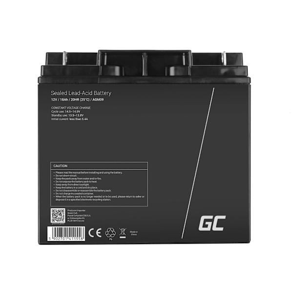 Green Cell AGM batteri 12V 18Ah