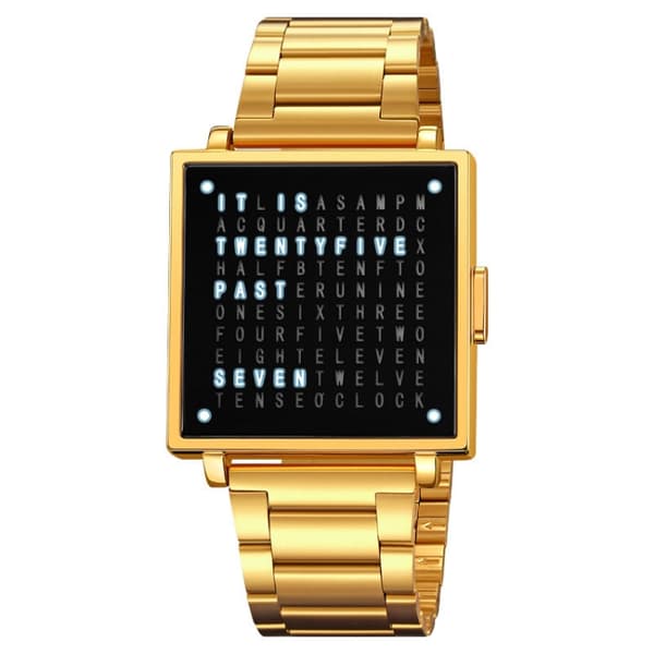 Digital Armbandsklocka med bokstäver och siffror - Guld