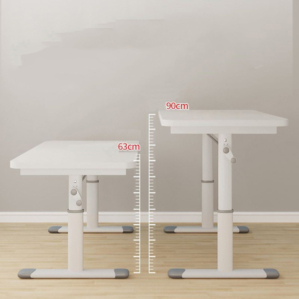Hvidt højdejusterbart skrivebord 100 cm