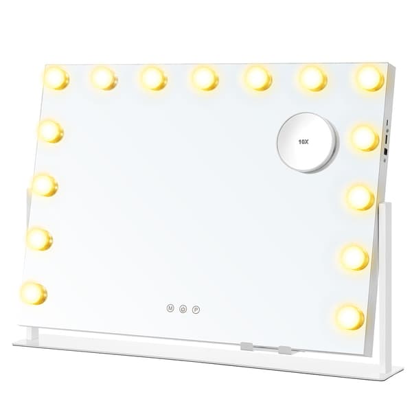 Fyrkantig sminkspegel med LED-belysning / sminkspegel med lampo