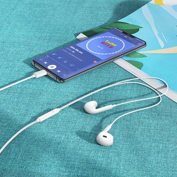 Borofone BM100 In-Ear Headset med USB-C 1,2m - Vit