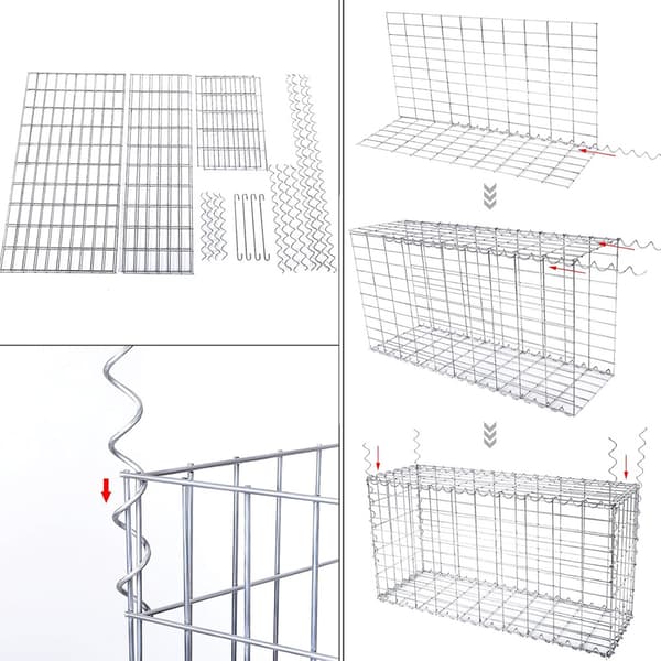 Gabionkorg 100x30x30cm / gabion i galvaniserat stål / stenkorg