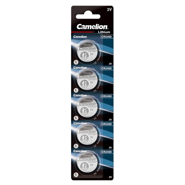 Camelion CR2450 litium knappcellsbatteri 3V 550mAh 5-pack