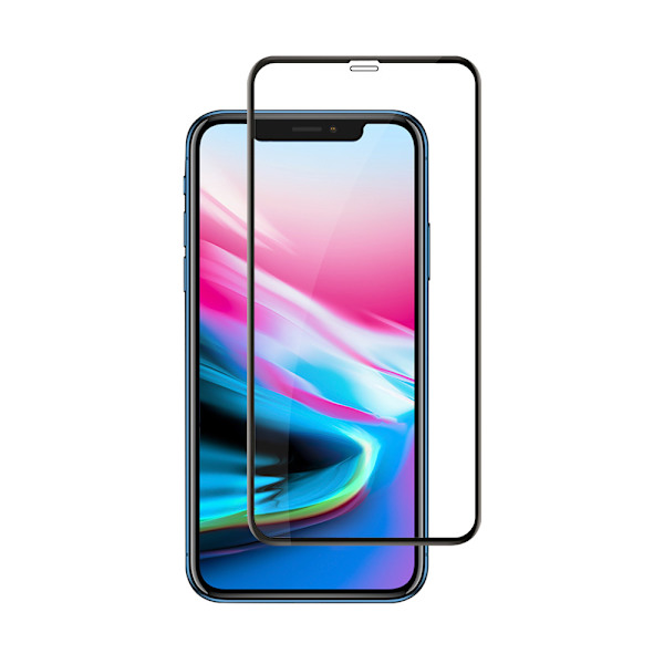 Härdat Skärmskydd med svart ram till iPhone X / XS / 11 Pro