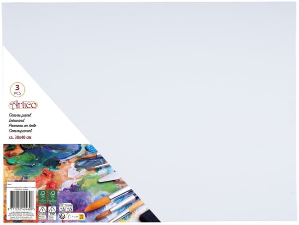 ARTICO Målarduk 30x40 cm /  Canvaspanel  / Dukpannå – 3-pack