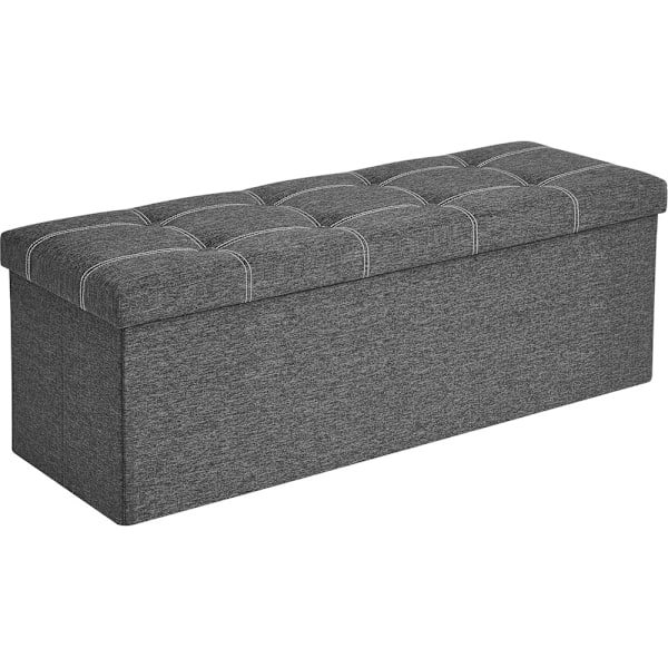 Säilytyspenkki tummanharmaalla kangasverhoilulla - 110 x 38 x 3