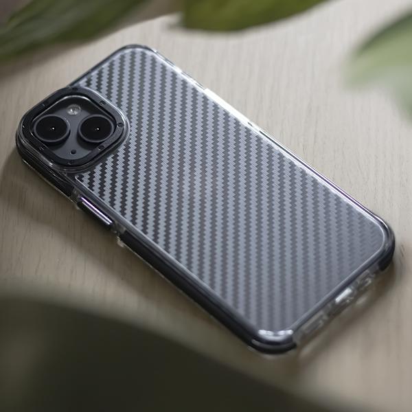 Sort etui til iPhone 16 Plus - kulfiber